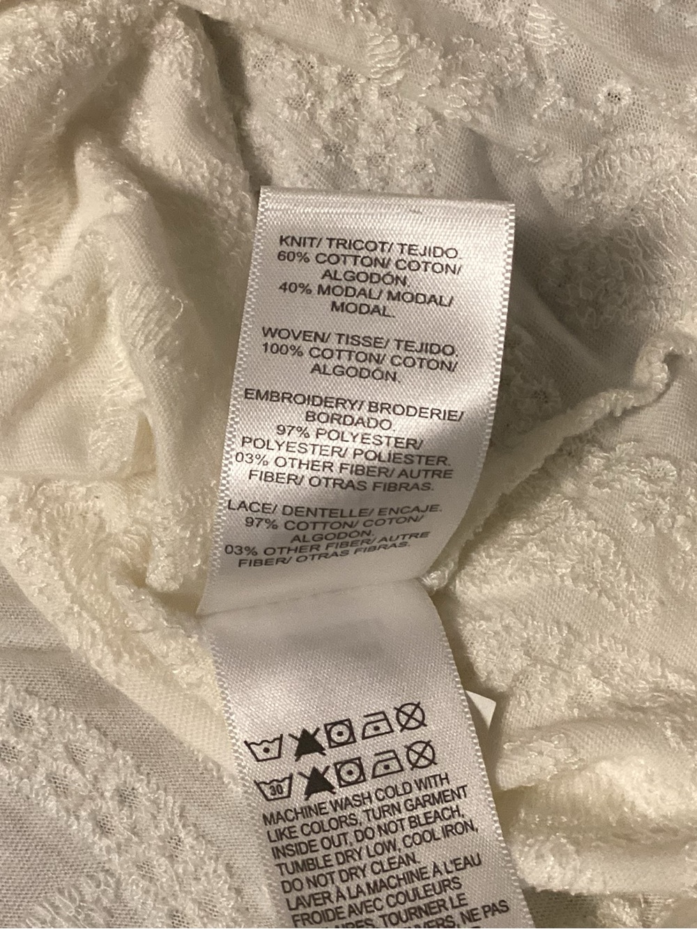 Lucky Brand Off White Embroidered Square-Neck Peasant Top - Picture 10 of 11